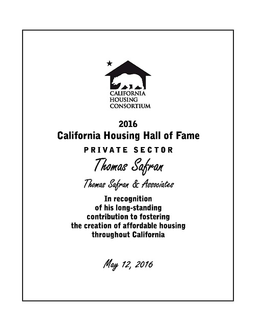 California Housing Consortium - Hall of Fame - Private Sector 2016