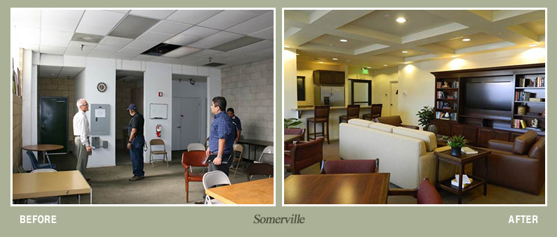 Before and after photos of Dunbar Village property