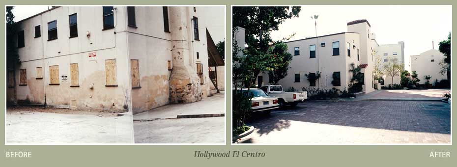 Before and after photos of Hollywood El Centro property
