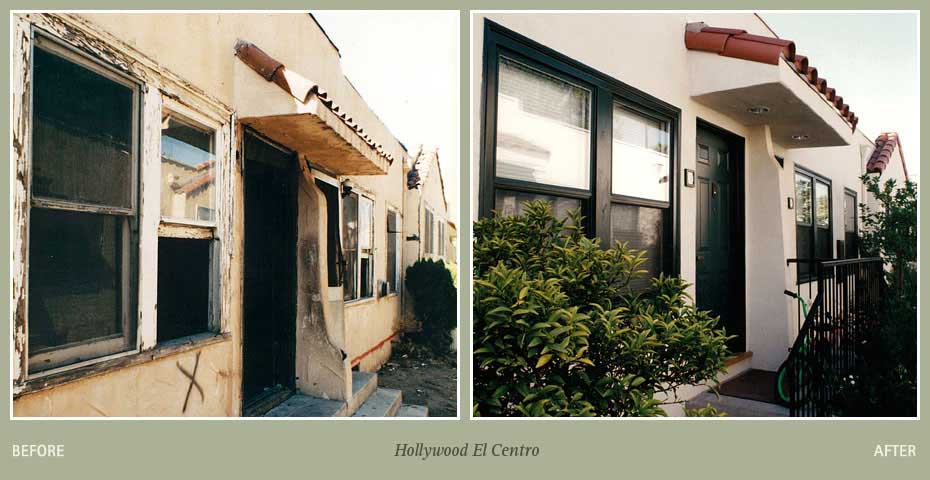 Before and after photos of Hollywood El Centro property