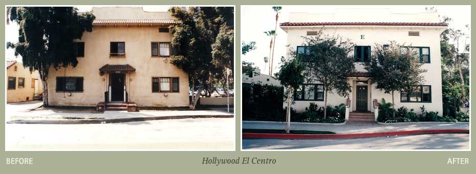 Before and after photos of Hollywood El Centro property