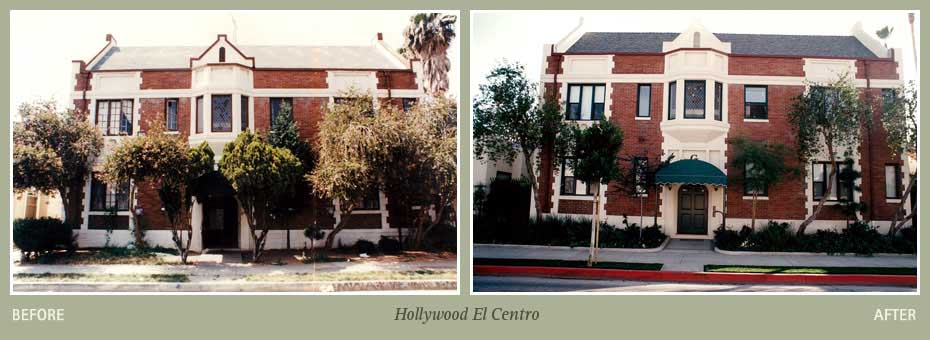 Before and after photos of Hollywood El Centro property