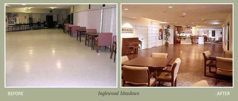 Before and after photo of Inglewood Meadows property
