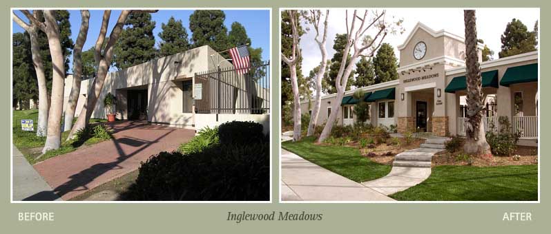 Before and after photo of Inglewood Meadows property