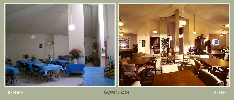 Before and after photos of Regent Plaza property