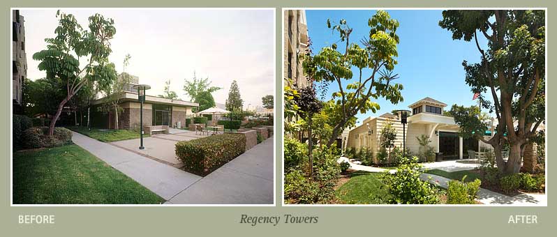 Before and after photos of Regency Towers