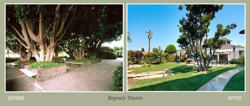 Before and after photos of Regency Towers