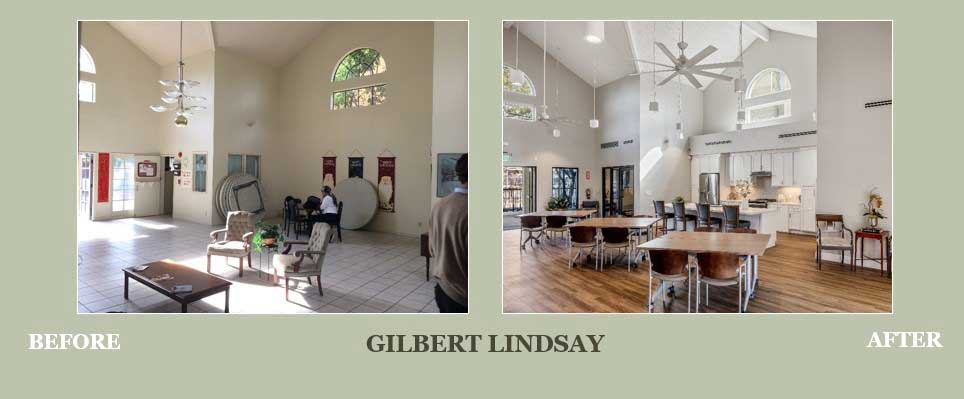 Before and after photos of Gilbert Lindsay property