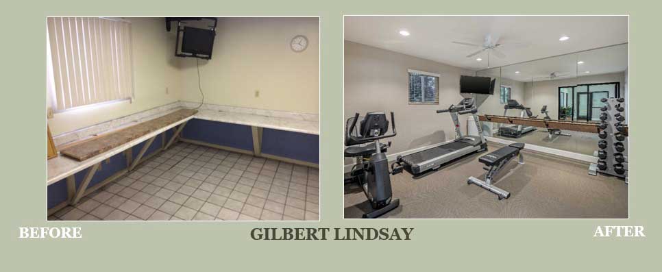 Before and after photos of Gilbert Lindsay property