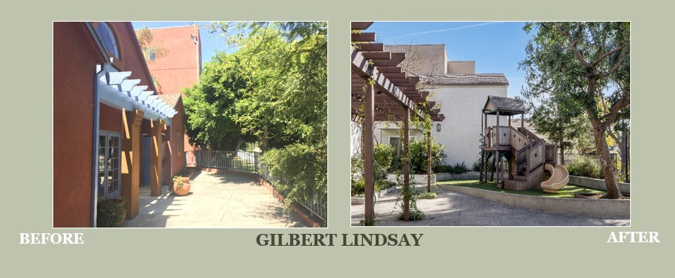Before and after photos of Gilbert Lindsay property