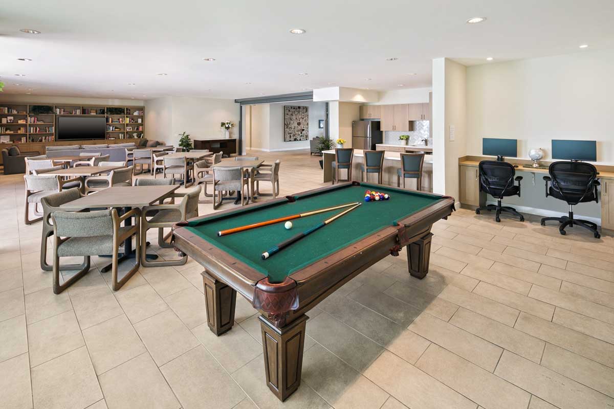 Interior common area of Ariadne Getty Senior Housing property