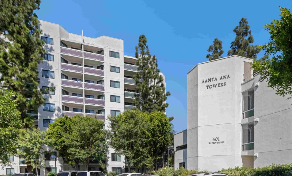 Exterior of Santa Ana Towers property